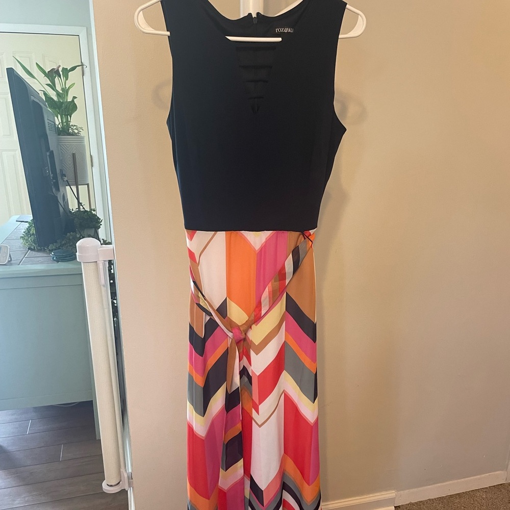 Navy/multi maxi dress